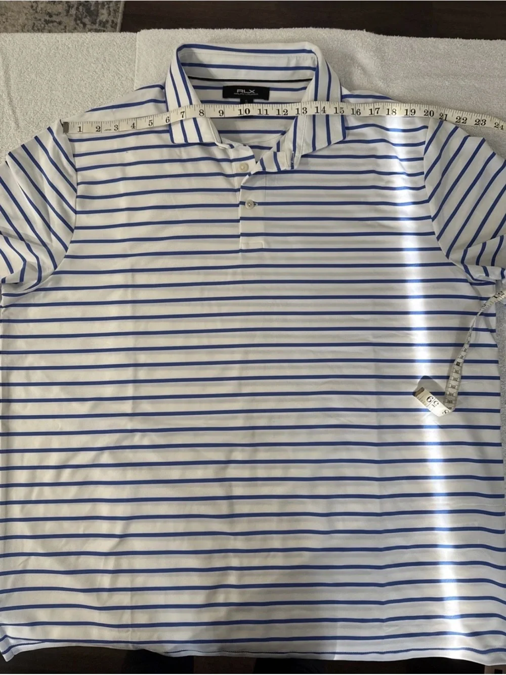 Ralph Lauren White Polo with Blue Stripes